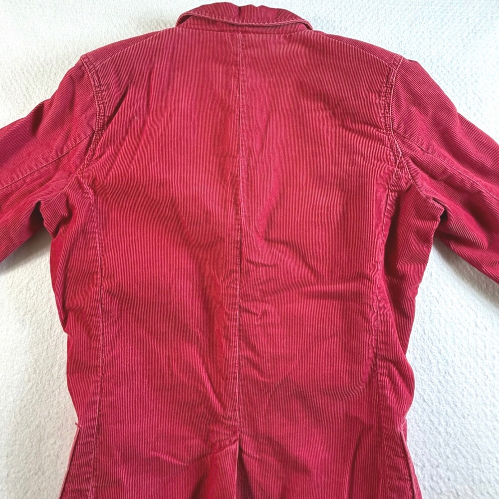 J Crew Corduroy Blazer Womens Medium 3-Button Structured Raspberry Pink Jacket - Picture 3 of 6